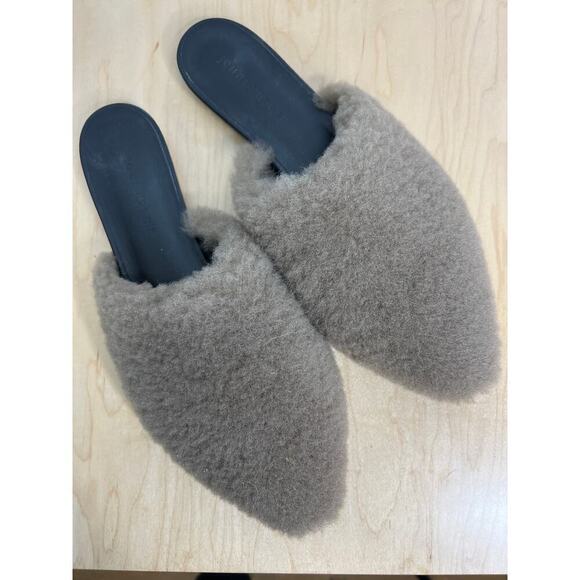 Jenni Kayne Shearling Mules in Taupe Size 40 - Picture 1 of 8